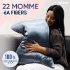 image:imageBlissy Silk Pillowcase  100 Pure Mulberry Silk  22 Momme 6A HighGrade Fibers  Silk Pillow Cover for Hair amp Skin  Regular Queen amp King Blissy White KingAsh Blue