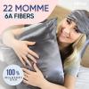 image:imageBlissy Silk Pillowcase  100 Pure Mulberry Silk  22 Momme 6A HighGrade Fibers  Silk Pillow Cover for Hair amp Skin  Regular Queen amp King Blissy White StandardGray