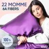 image:imageBlissy Silk Pillowcase  100 Pure Mulberry Silk  22 Momme 6A HighGrade Fibers  Silk Pillow Cover for Hair amp Skin  Regular Queen amp King Blissy White StandardRoyal Purple