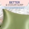image:imageBlissy Silk Pillowcase  100 Pure Mulberry Silk  22 Momme 6A HighGrade Fibers  Silk Pillow Cover for Hair amp Skin  Regular Queen amp King Silver StandardOlive
