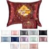 image:imageBlissy Silk Pillowcase  100 Pure Mulberry Silk  22 Momme 6A HighGrade Fibers  Silk Pillow Cover for Hair amp Skin  Regular Queen amp King Silver StandardHarry Potter  Marauders Map