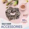 image:imageBlissy Silk Scrunchies 3 Pack  100 Pure Mulberry Silk  22 Momme 6A HighGrade Fibers Scrunchie for Straight amp Curly Hair  Preventing Breakage Tangling amp Creasing Pink RegularLeopard