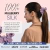 image:imageBlissy Silk Scrunchies 3 Pack  100 Pure Mulberry Silk  22 Momme 6A HighGrade Fibers Scrunchie for Straight amp Curly Hair  Preventing Breakage Tangling amp Creasing Pink RegularLavender