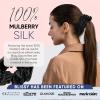 image:imageBlissy Silk Scrunchies 3 Pack  100 Pure Mulberry Silk  22 Momme 6A HighGrade Fibers Scrunchie for Straight amp Curly Hair  Preventing Breakage Tangling amp Creasing Black RegularBlack