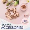 image:imageBlissy Silk Scrunchies 3 Pack  100 Pure Mulberry Silk  22 Momme 6A HighGrade Fibers Scrunchie for Straight amp Curly Hair  Preventing Breakage Tangling amp Creasing Pink RegularRose