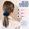 image:imageBlissy Silk Scrunchies 3 Pack  100 Pure Mulberry Silk  22 Momme 6A HighGrade Fibers Scrunchie for Straight amp Curly Hair  Preventing Breakage Tangling amp Creasing Black RegularBlue