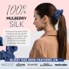 image:imageBlissy Silk Scrunchies 3 Pack  100 Pure Mulberry Silk  22 Momme 6A HighGrade Fibers Scrunchie for Straight amp Curly Hair  Preventing Breakage Tangling amp Creasing Pink RegularBlue