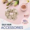image:imageBlissy Silk Scrunchies 3 Pack  100 Pure Mulberry Silk  22 Momme 6A HighGrade Fibers Scrunchie for Straight amp Curly Hair  Preventing Breakage Tangling amp Creasing Black RegularChampagne