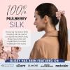 image:imageBlissy Silk Scrunchies 3 Pack  100 Pure Mulberry Silk  22 Momme 6A HighGrade Fibers Scrunchie for Straight amp Curly Hair  Preventing Breakage Tangling amp Creasing Black RegularPink