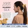 image:imageBlissy Silk Scrunchies 3 Pack  100 Pure Mulberry Silk  22 Momme 6A HighGrade Fibers Scrunchie for Straight amp Curly Hair  Preventing Breakage Tangling amp Creasing Pink RegularGold