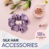 image:imageBlissy Silk Scrunchies 3 Pack  100 Pure Mulberry Silk  22 Momme 6A HighGrade Fibers Scrunchie for Straight amp Curly Hair  Preventing Breakage Tangling amp Creasing Black RegularLavender