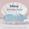 image:imageBlissy Silk Sleep Mask  Eye Sleeping Mask for Women amp Men for Total Blackout  100 Pure Mulberry Silk 22 Momme 6a Fibers  Blindfold Sleep Mask Side Sleeper Eye Cover Non AdjustableSky Blue