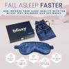 image:imageBlissy Silk Sleep Mask  Eye Sleeping Mask for Women amp Men for Total Blackout  100 Pure Mulberry Silk 22 Momme 6a Fibers  Blindfold Sleep Mask Side Sleeper Eye Cover Non AdjustableBlue