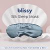 image:imageBlissy Silk Sleep Mask  Eye Sleeping Mask for Women amp Men for Total Blackout  100 Pure Mulberry Silk 22 Momme 6a Fibers  Blindfold Sleep Mask Side Sleeper Eye Cover Non AdjustableAsh Blue