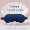 image:imageBlissy Silk Sleep Mask  Eye Sleeping Mask for Women amp Men for Total Blackout  100 Pure Mulberry Silk 22 Momme 6a Fibers  Blindfold Sleep Mask Side Sleeper Eye Cover Non AdjustableBlue