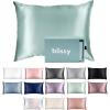 image:imageBlissy Silk Pillowcase  100 Pure Mulberry Silk  22 Momme 6A HighGrade Fibers  Silk Pillow Cover for Hair amp Skin  Regular Queen amp King Blissy White StandardMint