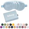 image:imageBlissy Silk Sleep Mask  Eye Sleeping Mask for Women amp Men for Total Blackout  100 Pure Mulberry Silk 22 Momme 6a Fibers  Blindfold Sleep Mask Side Sleeper Eye Cover Non AdjustableSky Blue