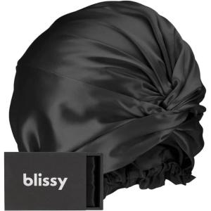 image:imageBLISSY Silk Bonnet For Sleeping For Long And Curly Hair  100 Pure Mulberry Silk 22 Momme 6a Highgrade Fibers