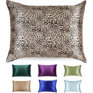 image:imageBlissy Silk Pillowcase  100 Pure Mulberry Silk  22 Momme 6A HighGrade Fibers  Silk Pillow Cover for Hair amp Skin  Regular Queen amp King Blissy White KingLeopard