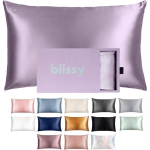 image:imageBlissy Silk Pillowcase  100 Pure Mulberry Silk  22 Momme 6A HighGrade Fibers  Silk Pillow Cover for Hair amp Skin  Regular Queen amp King Silver StandardLavender