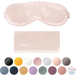 image:imageBlissy Silk Sleep Mask  Eye Sleeping Mask for Women amp Men for Total Blackout  100 Pure Mulberry Silk 22 Momme 6a Fibers  Blindfold Sleep Mask Side Sleeper Eye Cover Non AdjustablePink