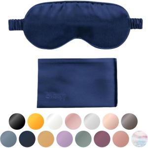 image:imageBlissy Silk Sleep Mask  Eye Sleeping Mask for Women amp Men for Total Blackout  100 Pure Mulberry Silk 22 Momme 6a Fibers  Blindfold Sleep Mask Side Sleeper Eye Cover Non AdjustableBlue