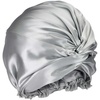 image:imageBLISSY Silk Bonnet For Sleeping For Long And Curly Hair  100 Pure Mulberry Silk 22 Momme 6a Highgrade FibersSilver