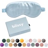 image:imageBlissy Silk Sleep Mask  Eye Sleeping Mask for Women amp Men for Total Blackout  100 Pure Mulberry Silk 22 Momme 6a Fibers  Blindfold Sleep Mask Side Sleeper Eye Cover LavenderSky Blue