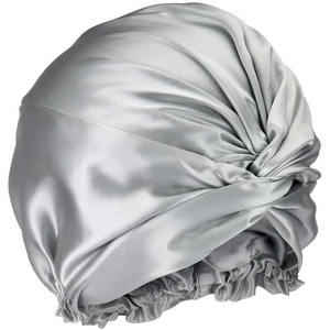 image:imageBLISSY Silk Bonnet For Sleeping For Long And Curly Hair  100 Pure Mulberry Silk 22 Momme 6a Highgrade FibersSilver