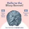 image:imageBLISSY Silk Bonnet For Sleeping For Long And Curly Hair  100 Pure Mulberry Silk 22 Momme 6a Highgrade FibersAsh Blue