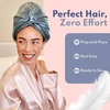image:imageBLISSY Silk Bonnet For Sleeping For Long And Curly Hair  100 Pure Mulberry Silk 22 Momme 6a Highgrade FibersAsh Blue