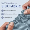 image:imageBLISSY Silk Bonnet For Sleeping For Long And Curly Hair  100 Pure Mulberry Silk 22 Momme 6a Highgrade FibersAsh Blue