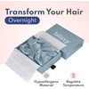 image:imageBLISSY Silk Bonnet For Sleeping For Long And Curly Hair  100 Pure Mulberry Silk 22 Momme 6a Highgrade FibersAsh Blue