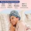 image:imageBLISSY Silk Bonnet For Sleeping For Long And Curly Hair  100 Pure Mulberry Silk 22 Momme 6a Highgrade FibersAsh Blue