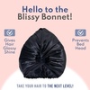 image:imageBLISSY Silk Bonnet For Sleeping For Long And Curly Hair  100 Pure Mulberry Silk 22 Momme 6a Highgrade FibersBlack