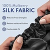 image:imageBLISSY Silk Bonnet For Sleeping For Long And Curly Hair  100 Pure Mulberry Silk 22 Momme 6a Highgrade FibersBlack Large
