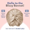 image:imageBLISSY Silk Bonnet For Sleeping For Long And Curly Hair  100 Pure Mulberry Silk 22 Momme 6a Highgrade FibersChampagne Large