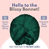 image:imageBLISSY Silk Bonnet For Sleeping For Long And Curly Hair  100 Pure Mulberry Silk 22 Momme 6a Highgrade FibersEmerald
