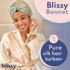 image:imageBLISSY Silk Bonnet For Sleeping For Long And Curly Hair  100 Pure Mulberry Silk 22 Momme 6a Highgrade FibersMatcha
