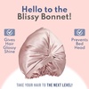 image:imageBLISSY Silk Bonnet For Sleeping For Long And Curly Hair  100 Pure Mulberry Silk 22 Momme 6a Highgrade FibersPink