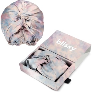 image:imageBLISSY Silk Bonnet For Sleeping For Long And Curly Hair  100 Pure Mulberry Silk 22 Momme 6a Highgrade FibersTie Dye