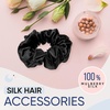 image:imageBlissy Silk Scrunchies 3 Pack  100 Pure Mulberry Silk  22 Momme 6A HighGrade Fibers Scrunchie for Straight amp Curly Hair BlackGoldPink RegularBlackGoldPink