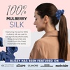 image:imageBlissy Silk Scrunchies 3 Pack  100 Pure Mulberry Silk  22 Momme 6A HighGrade Fibers Scrunchie for Straight amp Curly Hair BlackGoldPink RegularBlue