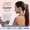 image:imageBlissy Silk Scrunchies 3 Pack  100 Pure Mulberry Silk  22 Momme 6A HighGrade Fibers Scrunchie for Straight amp Curly Hair BlackGoldPink RegularLeopard