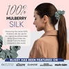 image:imageBlissy Silk Scrunchies 3 Pack  100 Pure Mulberry Silk  22 Momme 6A HighGrade Fibers Scrunchie for Straight amp Curly Hair BlackGoldPink RegularMatcha