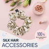 image:imageBlissy Silk Scrunchies 3 Pack  100 Pure Mulberry Silk  22 Momme 6A HighGrade Fibers Scrunchie for Straight amp Curly Hair BlackGoldPink RegularNicole Miller NY to Paris