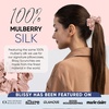 image:imageBlissy Silk Scrunchies 3 Pack  100 Pure Mulberry Silk  22 Momme 6A HighGrade Fibers Scrunchie for Straight amp Curly Hair BlackGoldPink RegularPink