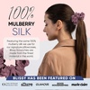 image:imageBlissy Silk Scrunchies 3 Pack  100 Pure Mulberry Silk  22 Momme 6A HighGrade Fibers Scrunchie for Straight amp Curly Hair BlackGoldPink RegularPlum