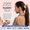 image:imageBlissy Silk Scrunchies 3 Pack  100 Pure Mulberry Silk  22 Momme 6A HighGrade Fibers Scrunchie for Straight amp Curly Hair BlackGoldPink RegularRose