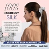 image:imageBlissy Silk Scrunchies 3 Pack  100 Pure Mulberry Silk  22 Momme 6A HighGrade Fibers Scrunchie for Straight amp Curly Hair BlackGoldPink RegularSilver